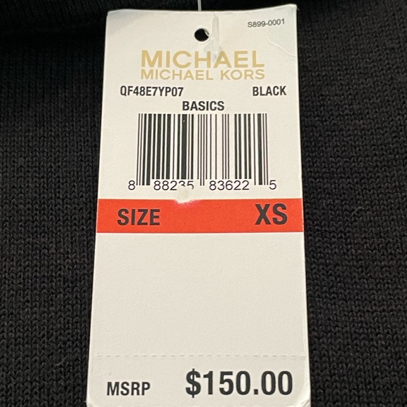 Michael Kors Black Knit Sweater Dress XS Gold Zip Open Shoulder Sexy π₯π₯π₯ - Picture 16 of 16